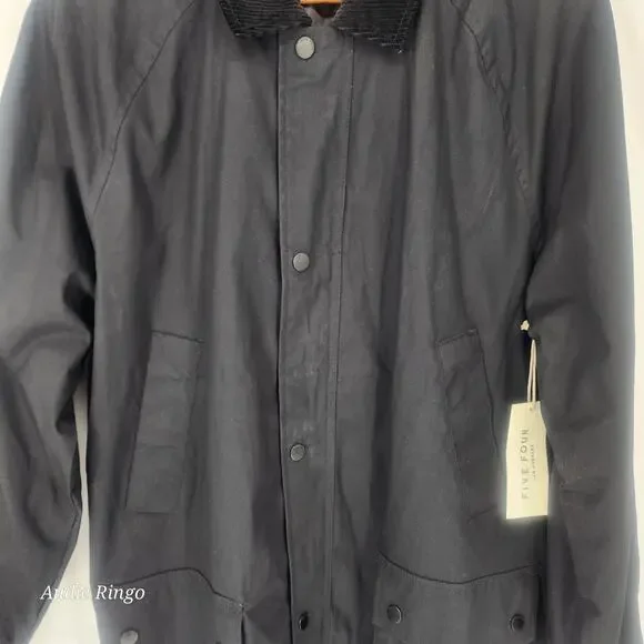 Five Four Men's Black Lightweight Shirt Jacket with Black Collar - Picture 7 of 13